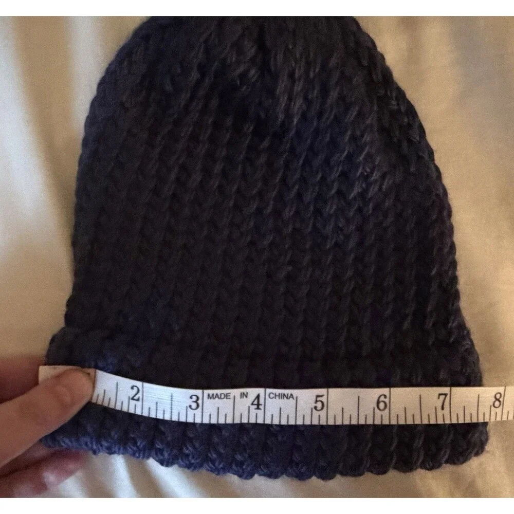 Handmade Dark Blue Winter Beanie Hat and Scarf Set for Kids Winter Wear
